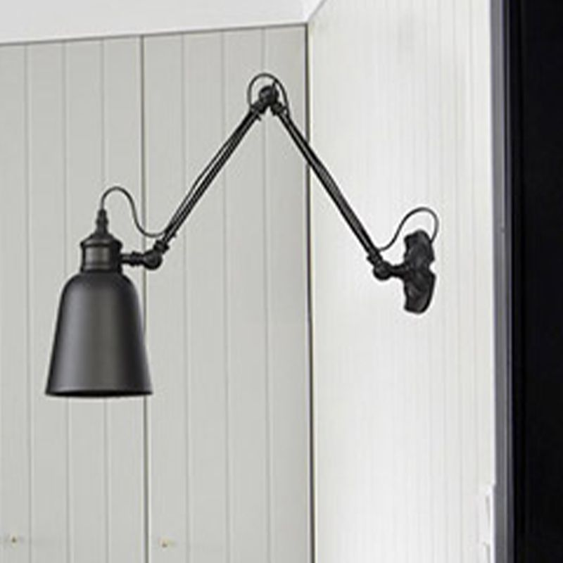 Adjustable Industrial Bell Wall Lights Metal 1-Light Wall Light Fixture