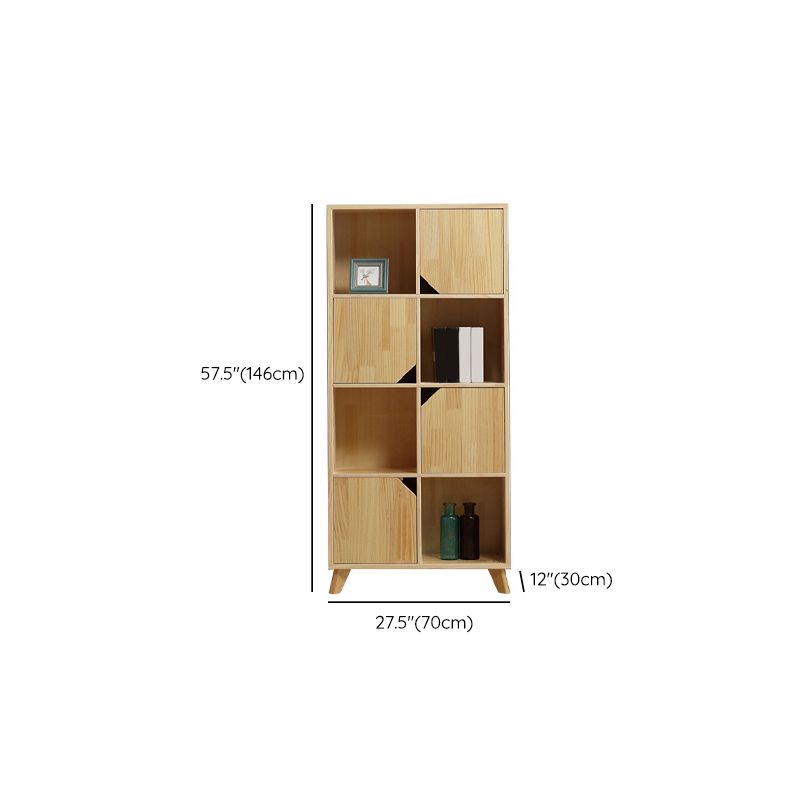 Modern Wooden Bookcase Standard Natural Closed Back Bookshelf