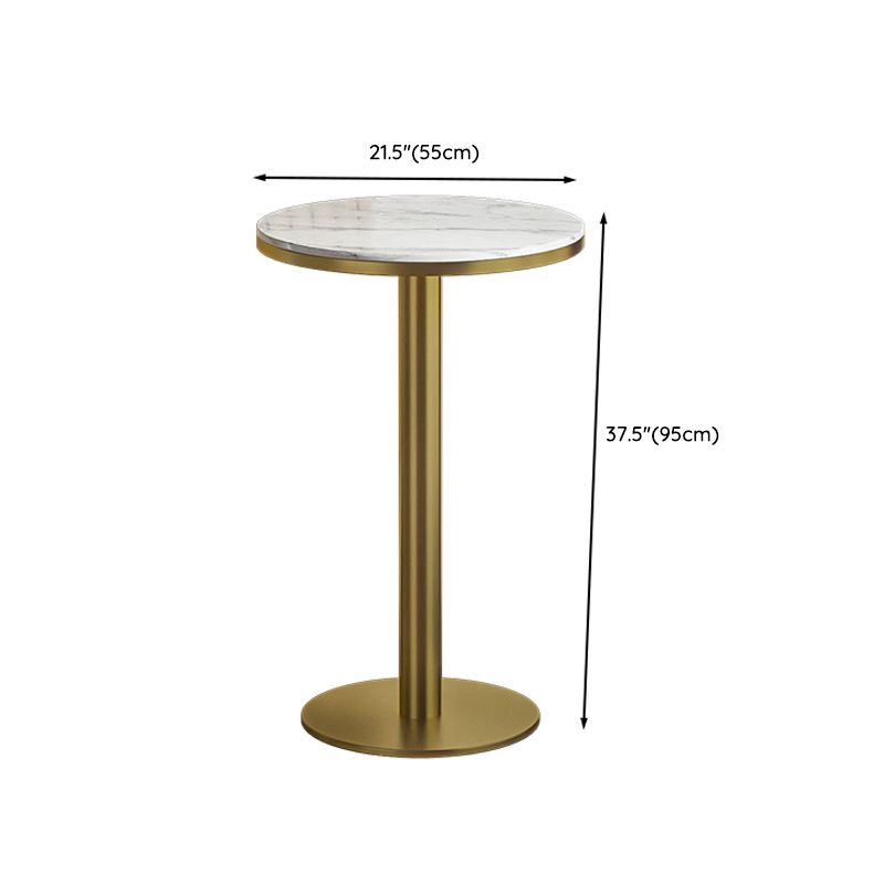 Modern Style Bar Table Set 1/3 Pieces Round Stone Bar table with Upholstered Stools