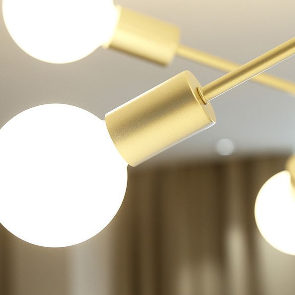 6 Light Branch Hanging Chandelier Light Modern Glass Shade Ceiling Chandelier for Living Room