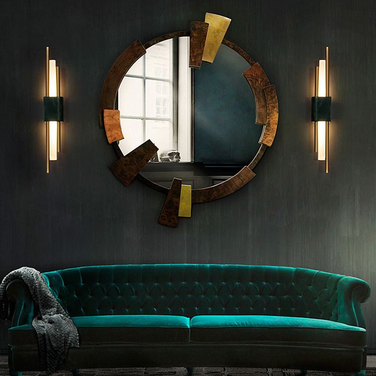 Moderner Stil Metall Wandleuchter Zylinder LED -Wandleuchte mit Marmor für Schlafzimmer