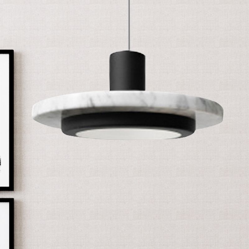 Disk Shape Metal Ceiling Pendant Fixture Modern LED Gold/Black Hanging Lighting Kit for Bedroom