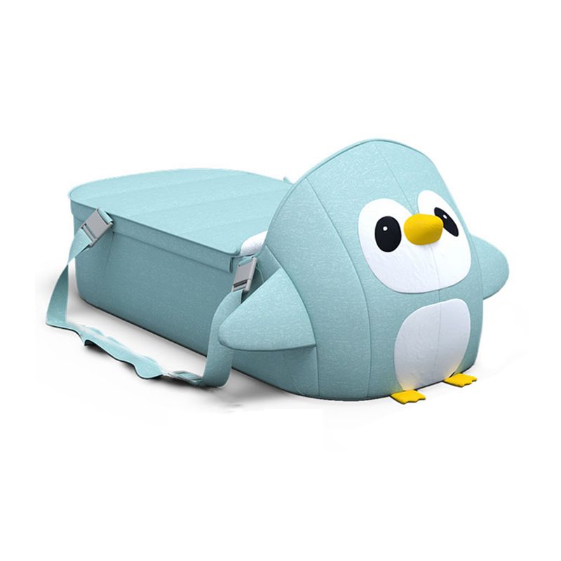 Portable Moses Basket Blue Oval Moses Basket with Bedding for Newborn
