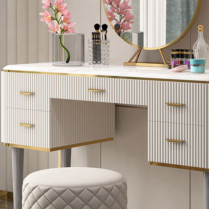Contemporary Makeup Vanity Set 5-Drawers Vanity Dressing Table Set