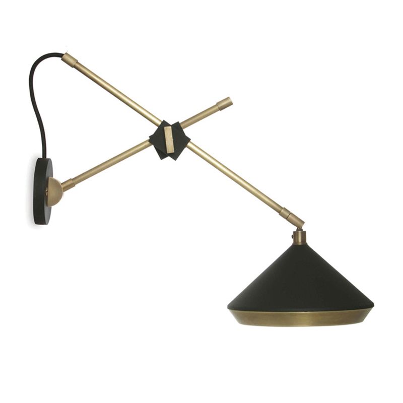 Postmodern Wall Light Fixture with Metallic Shade for Sitting Room