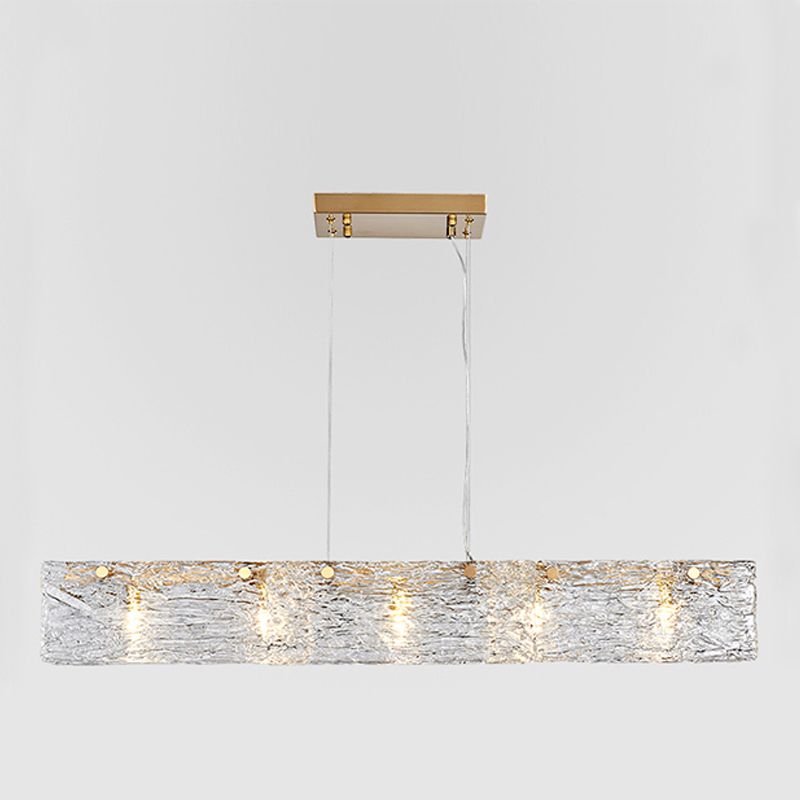 Luces colgantes rectangulares de estilo moderno luces colgantes de vidrio transparente