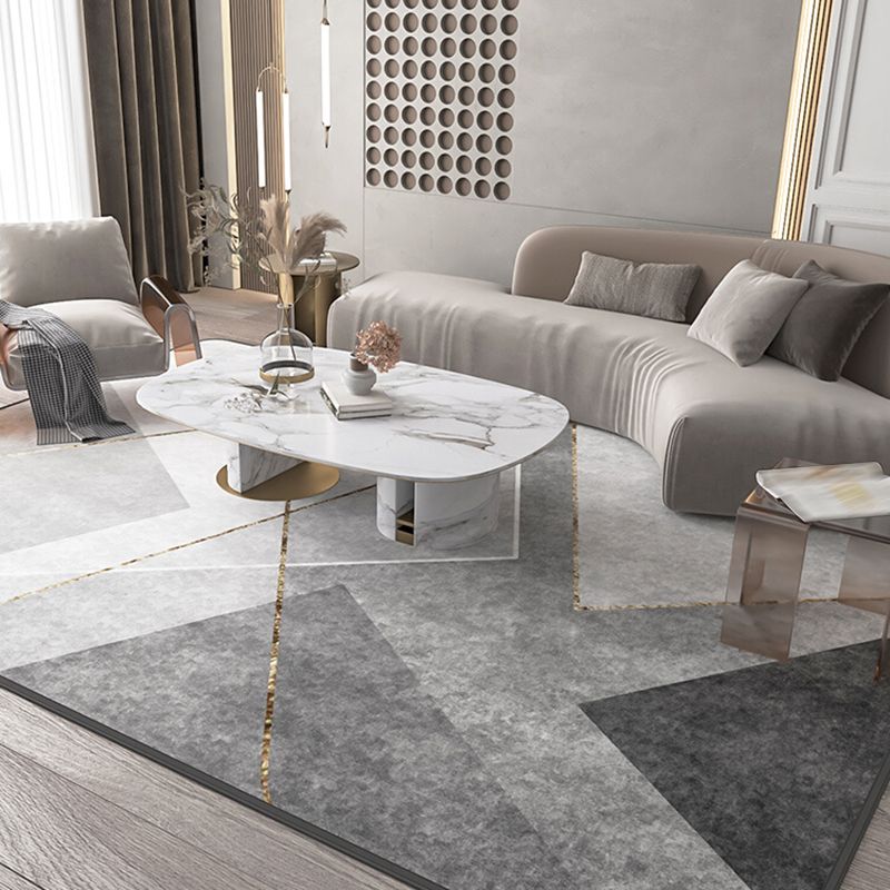 Minimalist Rug Beige Polyester Area Rug Stain Resistant Rug for Home Decor