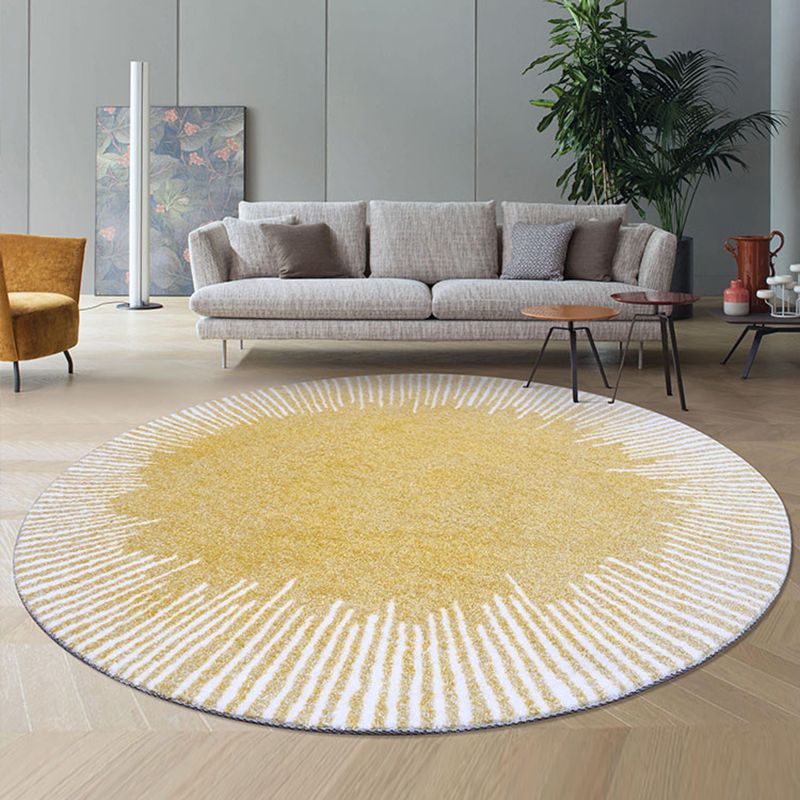 Nordic Stripe Printed Rug Multi Color Polyster Area Carpet Non-Slip Backing Machine Washable Indoor Rug for Bedroom