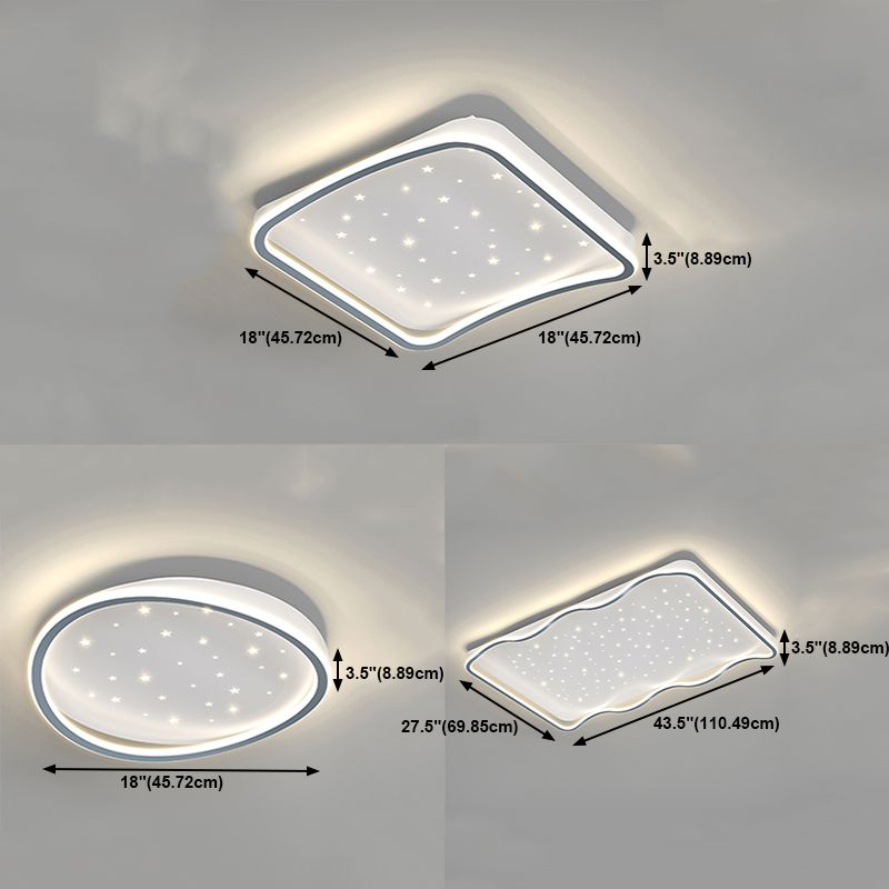 Geometry Shape LED Ceiling Lamp Modern Aluminium 1 Light Flush Mount for Living Room