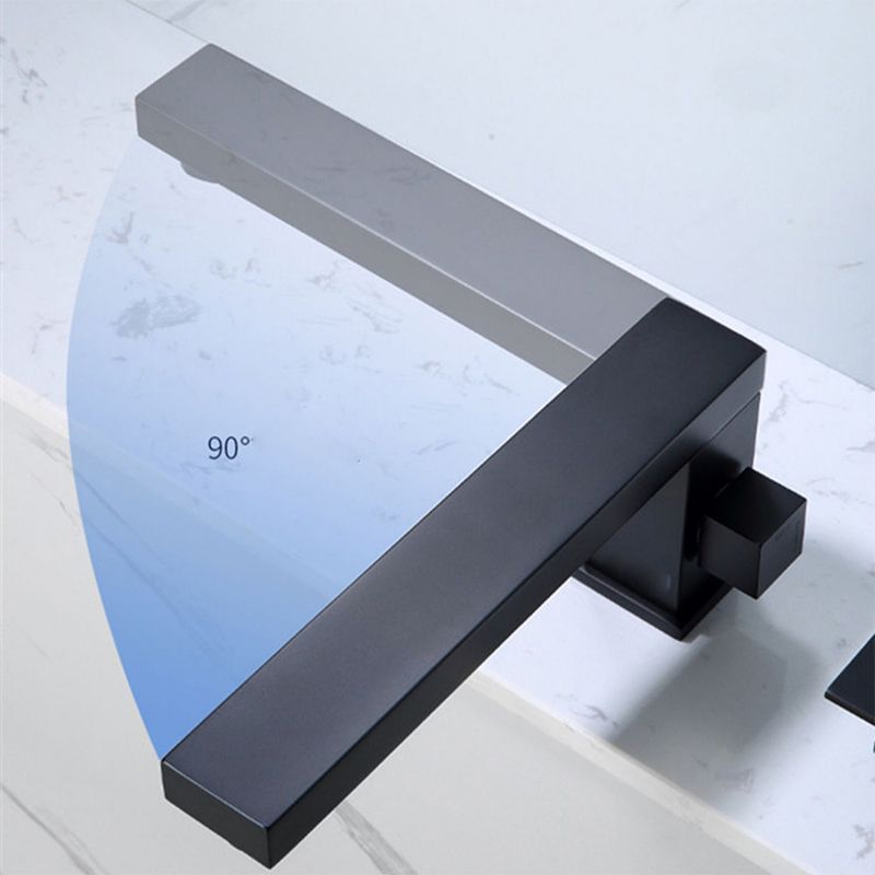 Deck Mounted Copper Roman Tub Faucet Low Arc Bathroom Tub Faucet Set