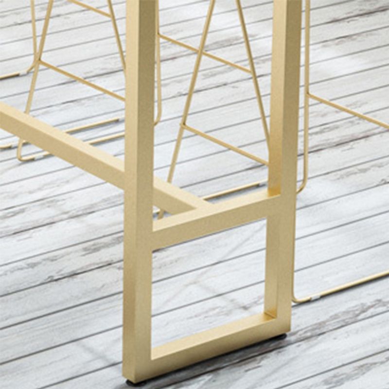 Glam Style Bar Table White Colour Rectangle Bar Dining Table for Living Room