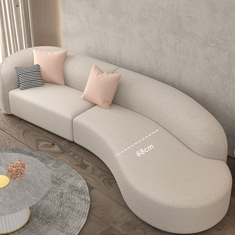 Contemporary Fabric/Faux Leather Tight Back Sofa Tuxedo Arm Curved Seating