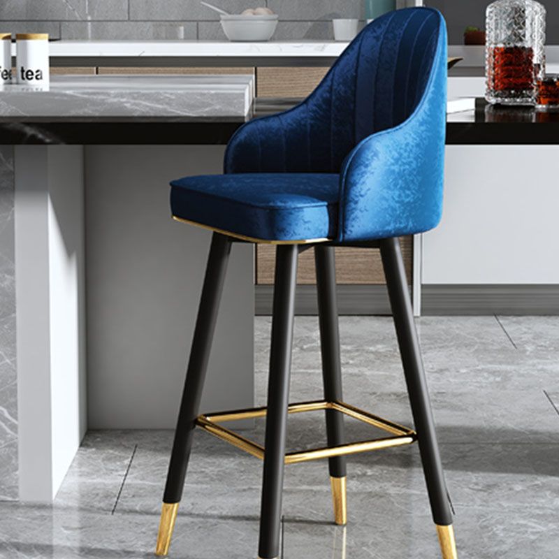Scandinavian Armed Swivel Barstool Matte Finish Leather Stool