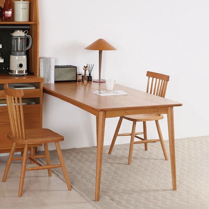 Rectangle Solid Wood Table Modern Dining Table with 4 Legs for Restaurant