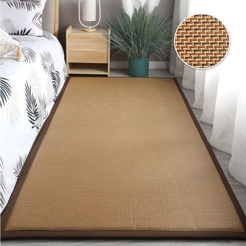 Dark Brown Farmhouse Rug Sisal Pure Color Indoor Rug Washable Area Rug for Bedroom