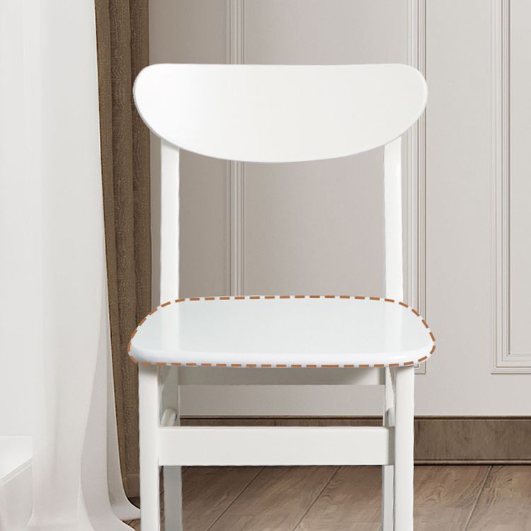 Silla auxiliar escandinava de madera de caucho con respaldo abierto, silla de comedor tapizada natural (juego de 2)