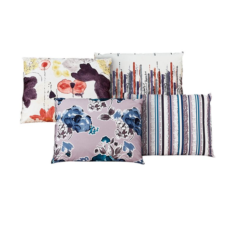 Contemporary 5-Seat Sectionals * Chaise Fabric and Leather Loose Back Sectional Sofa