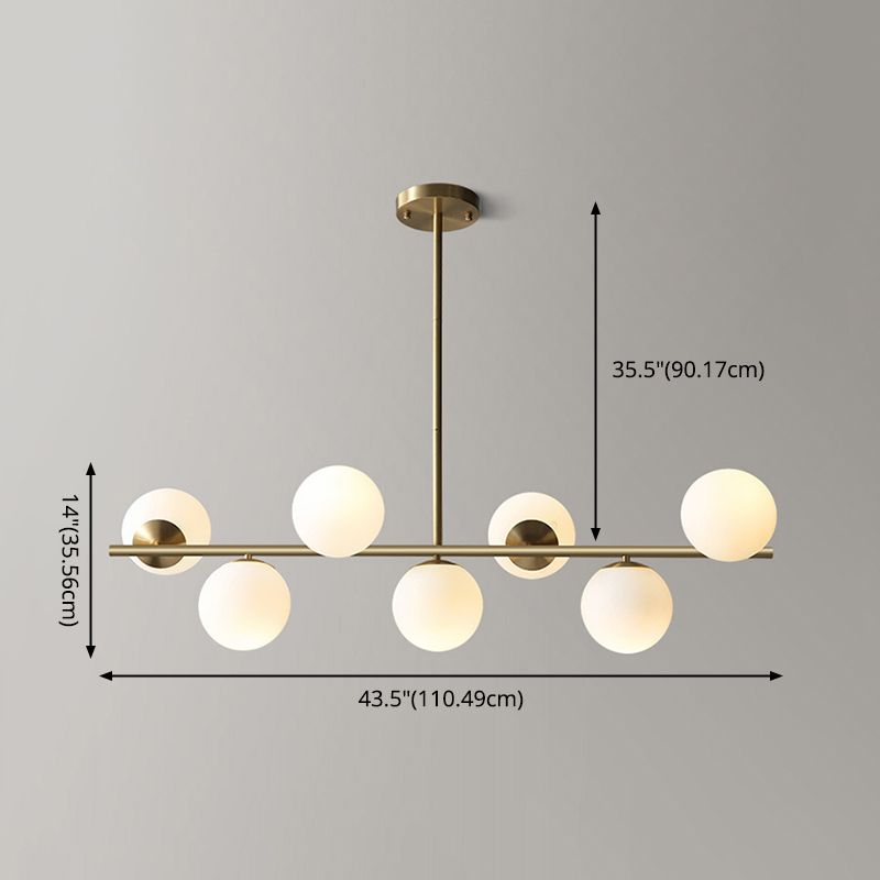 Luce isola a 7 luci d'oro nella moderna luce a sospensione di rame Sputnik in stile creativo con tonalità di vetro