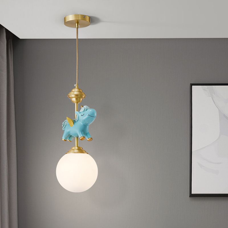 Suspension de globe en verre à la crème