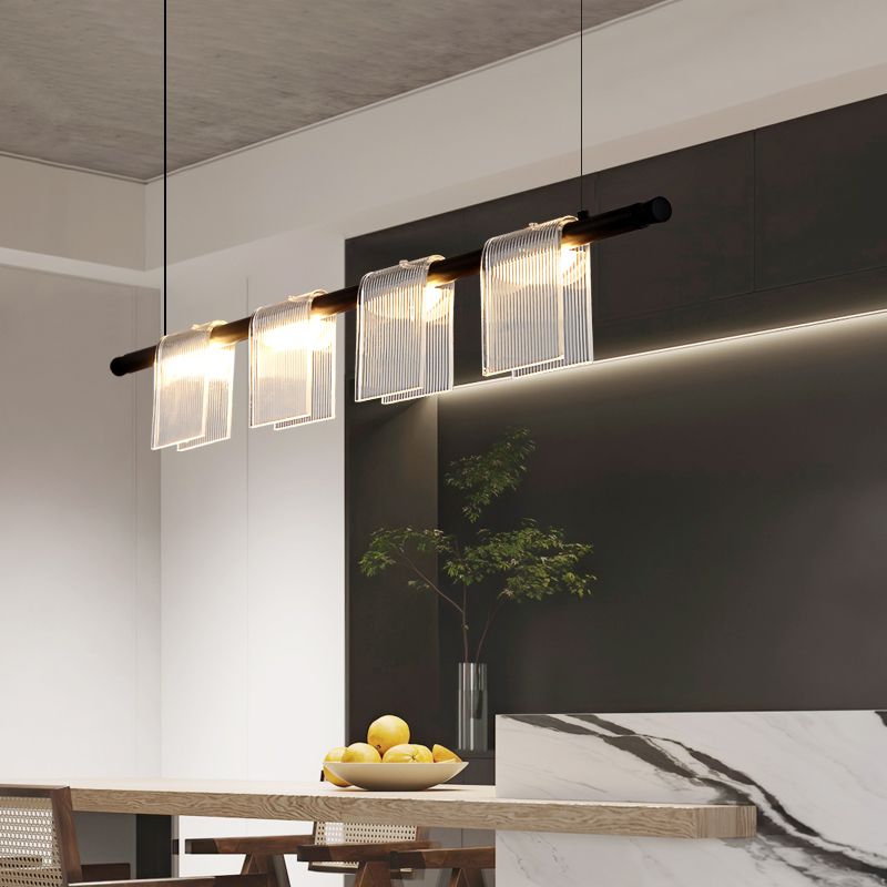 Modern LED Hanging Light Acrylic Island Light Fixture for Dining Room