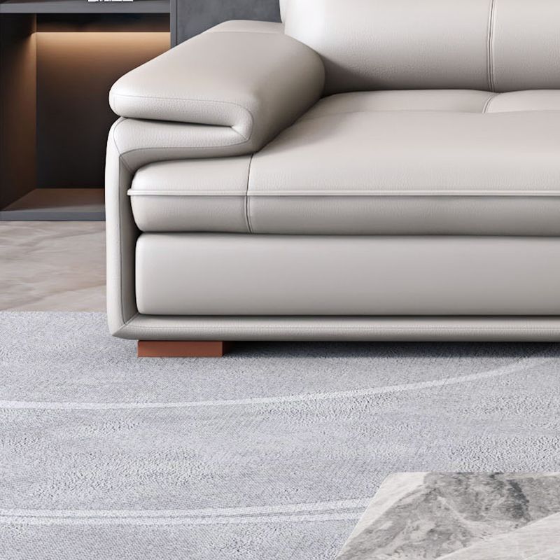 Beige Contemporary Sofa/Sectional with Genuine Leather and Leather