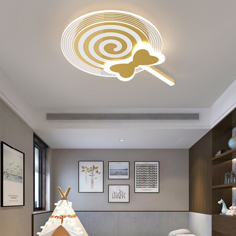 Metall Flush Mount Cartoon Schlafzimmer LED -Deckenleuchte mit 2 Lichtern