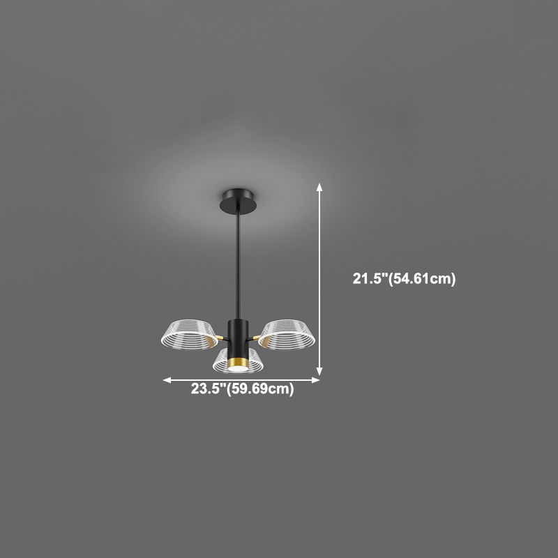 Trommelform Kronleuchter moderner Metallmulti -Licht -Hanglampe für Schlafzimmer
