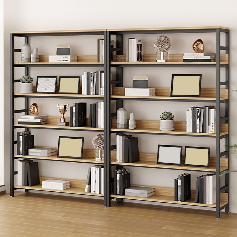 Black Modern Open Back Shelf Bookcase Shelves Included for Home Office