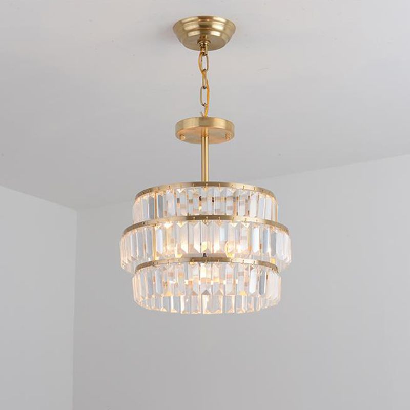 Lustre en laiton plafond moderniste 3 ampoules coupées suspension suspension