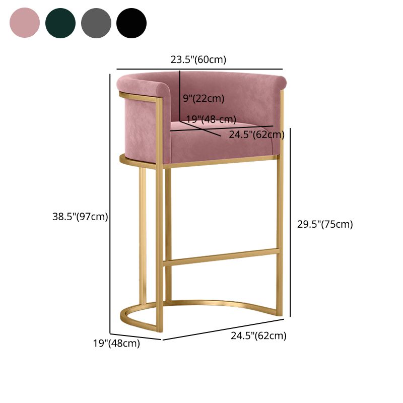 Glam Counter & Bar Stool Armed Upholstered Indoor Bar Stool with Footrest