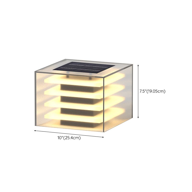 Square Contemporary Waterproof Pillar Light with Acrylic for Courtyard