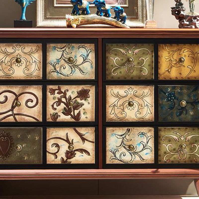 Traditional Bedroom Wooden Storage Chest Horizontal Chest with Drawers