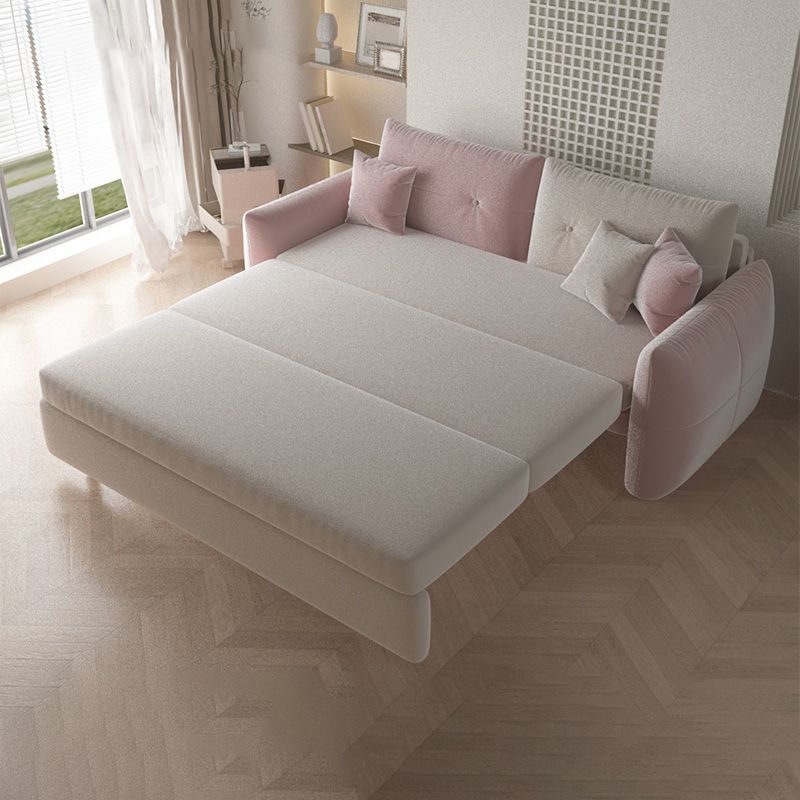 31" Wide Glam Futon Sofa Bed Pillow Included Sleeper Sofa with Storage