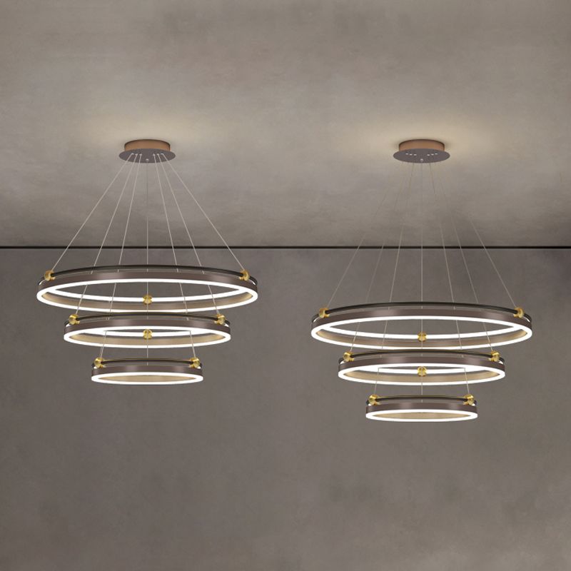 Modern Aluminum Chandelier Multi-Layer LED Chandelier Pendant Lamps for Living Room