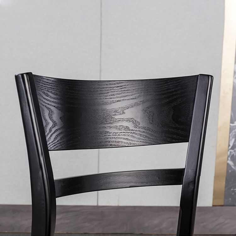 Industrial Home Open Back Chair Matte Finish Wood Dining Chair