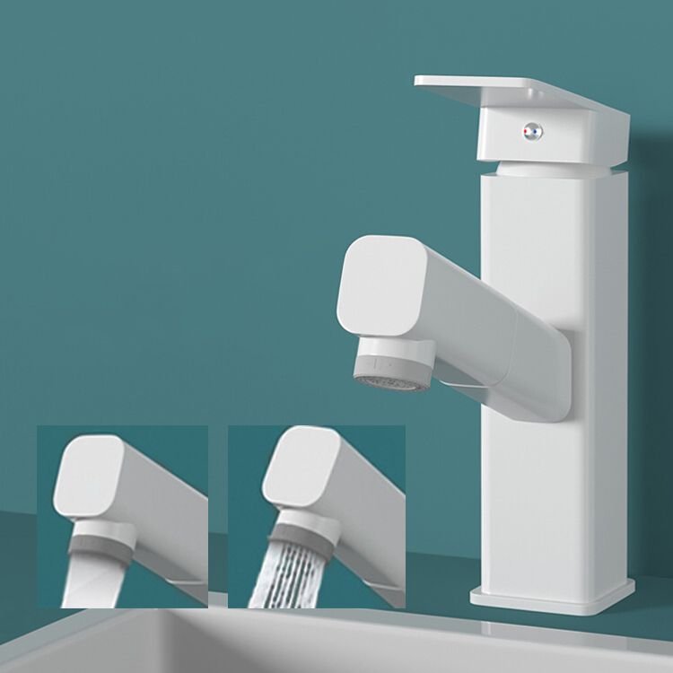 Square Brass Bathroom Sink Faucet with 1-Handle Swivel Spout Sink Faucet