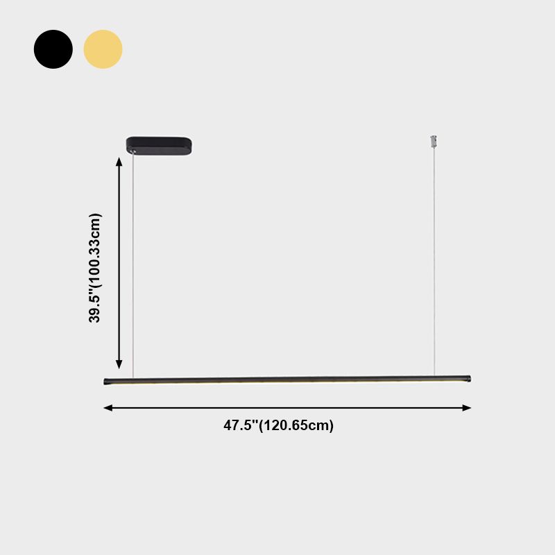 Style moderne en forme linéaire îlot clair métal monomoteur d'éclairage léger de l'île