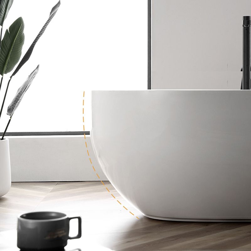 Acrylic Bathtub White Freestanding Soaking Bathtub , 23.62-inch Tall