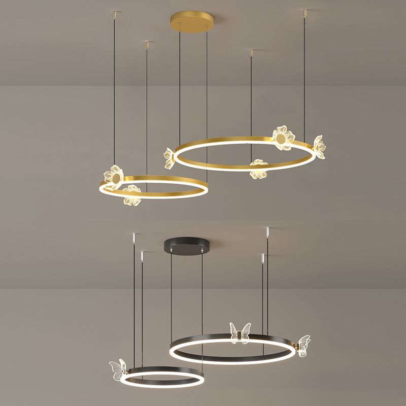 Circular Chandelier Lighting Fixtures Modern Metal Chandelier Lamp