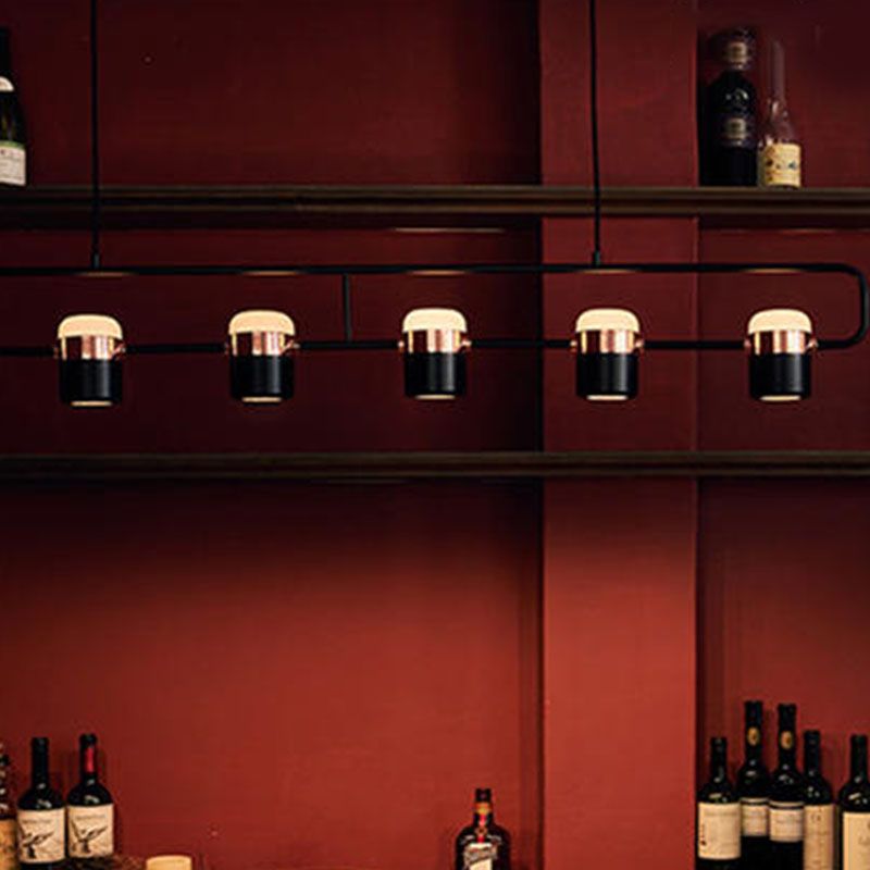 Lampade cilindriche dell'isola moderna lampade a 6 luci a 6 luci con ombra acrilica bianca