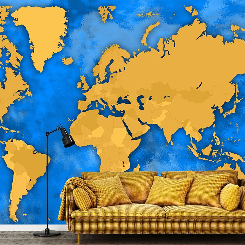 Contemporary World Map Mural Wallpaper Full Size Home Decor Cafe Design Living Room