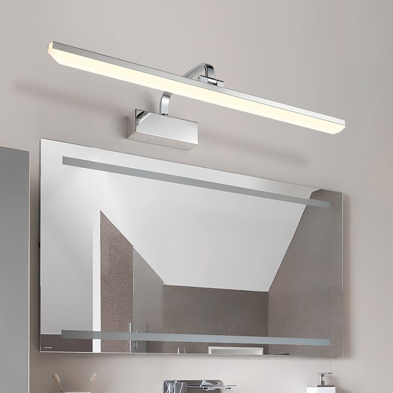 Metal Linear Shade Mirror Wall Lights Modern 1 Head Wall Mount Fixture for Lavatory