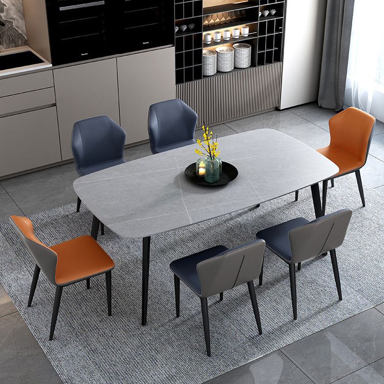 Industrial Style Dining Site Table Rectangle Stone Furniture with 4 Legs