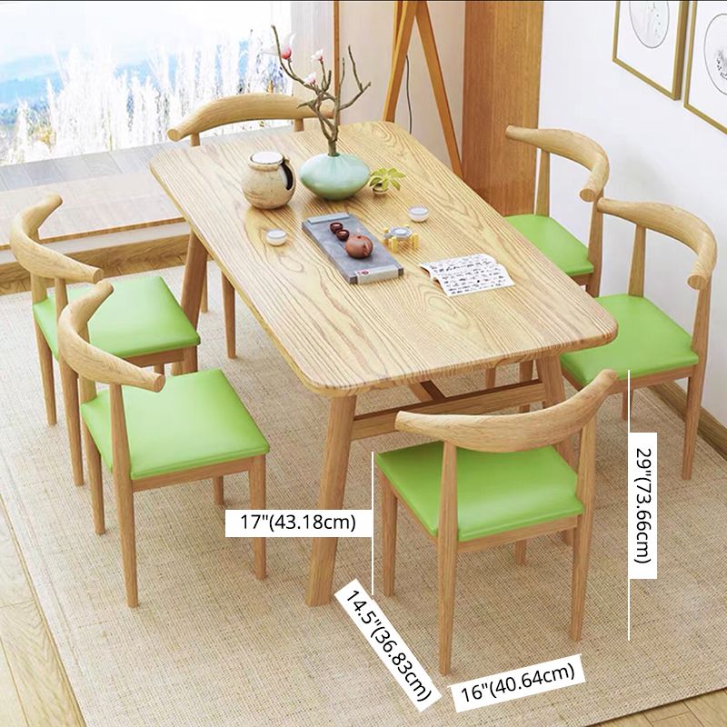 Standard Wood Top Dining Set with 4 Light Brown Wood Legs Base for Dining Furniture