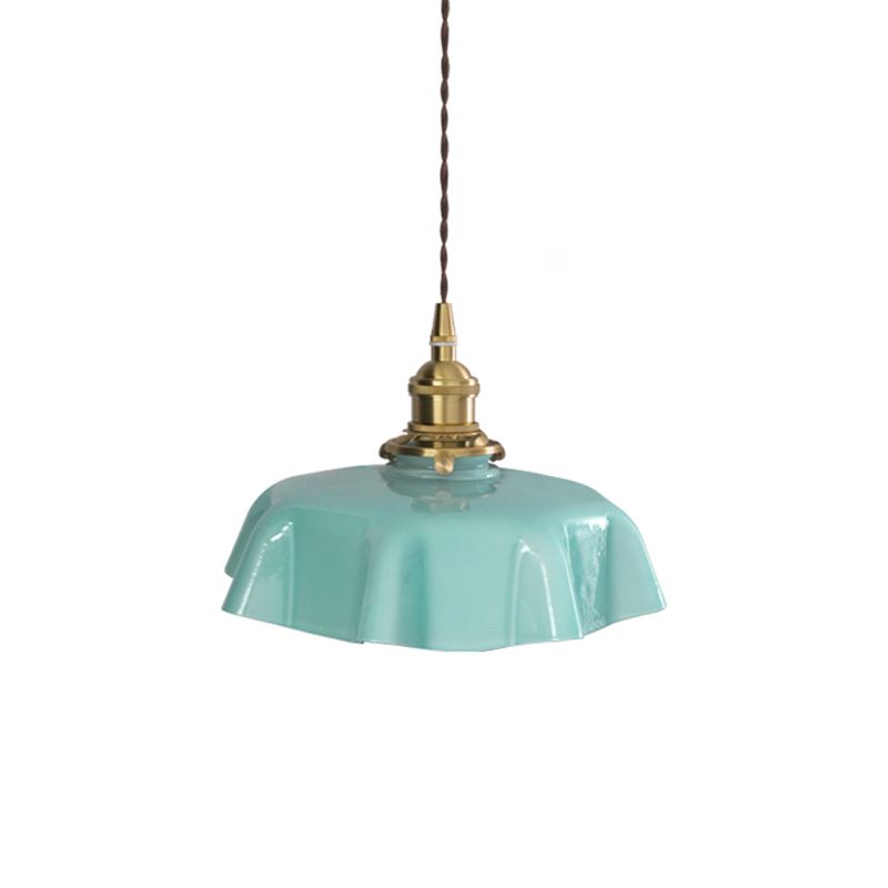 Glass Industrial Pendant Light 1-Light Hanging Ceiling Light for Dining Room
