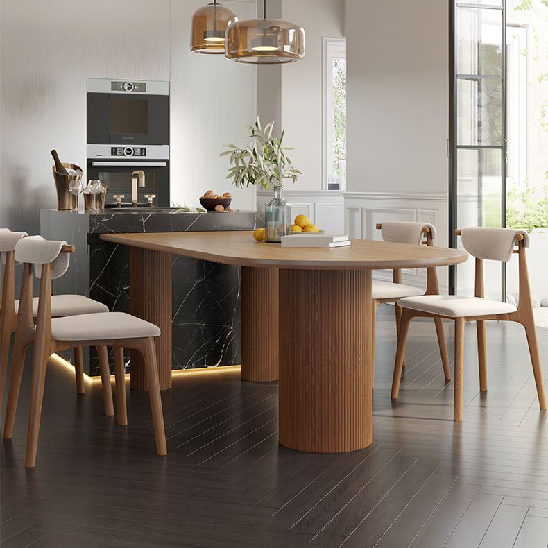 Island Platform Dining Table Contemporary Solid Wood Dining Table