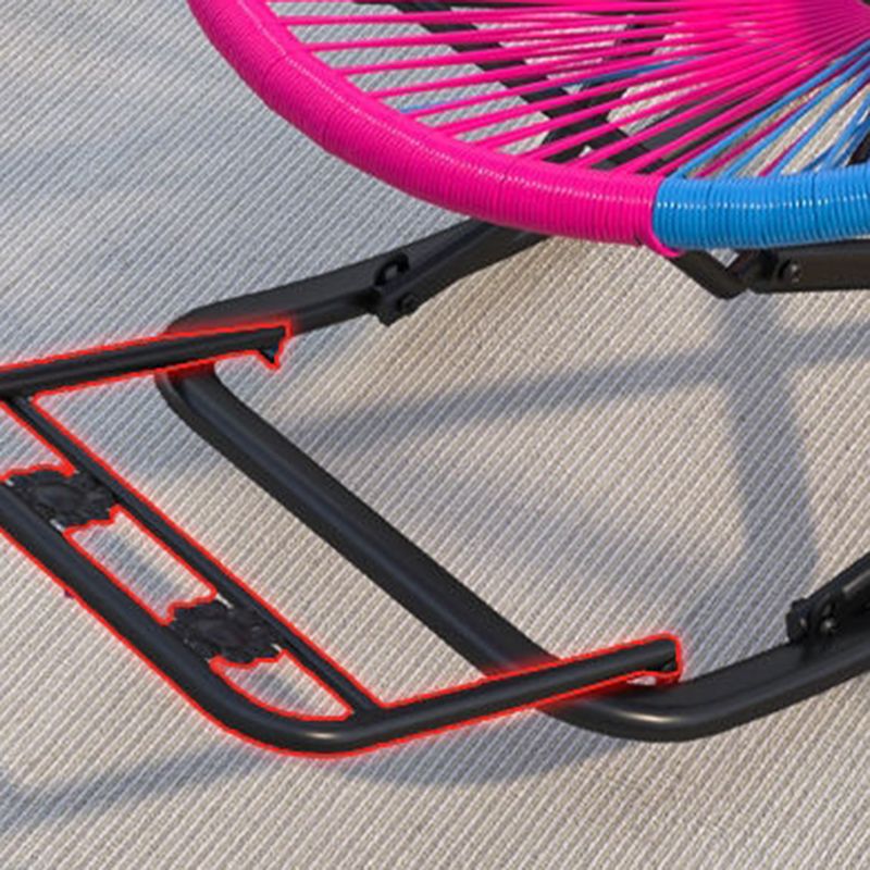 Modern Rocker Wicker Woven Rope Weather-Resistant Rocking Chair