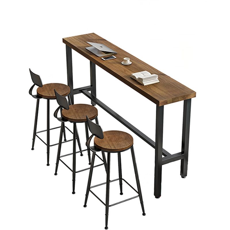 Modern Marble Bar Table with Rectangle Table Top Black Trestle Table - 42" H, Only Table