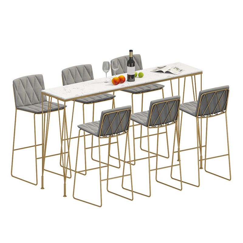 1/4/7 Pieces Bar Stool and Table Set Rectangular Bar Table Set