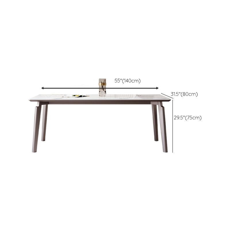 Modern Sintered Stone Top Table Rectangle Table with Metal Base